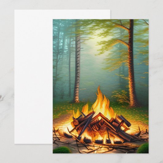 Campfire und Forest Einladung (Vorne/Hinten)