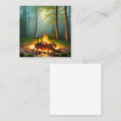 Campfire und Forest Quadratische Visitenkarte (Vorne/Hinten)