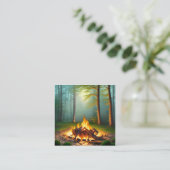 Campfire und Forest Quadratische Visitenkarte (Stehend Vorderseite)