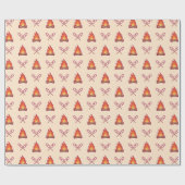 Campfire und Marshmallow Muster Geschenkpapier (Flach)