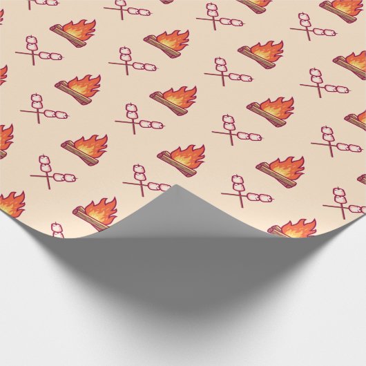Campfire und Marshmallow Muster Geschenkpapier (Ecke)