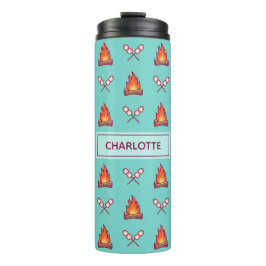 Campfire und Marshmallow Muster Thermosbecher