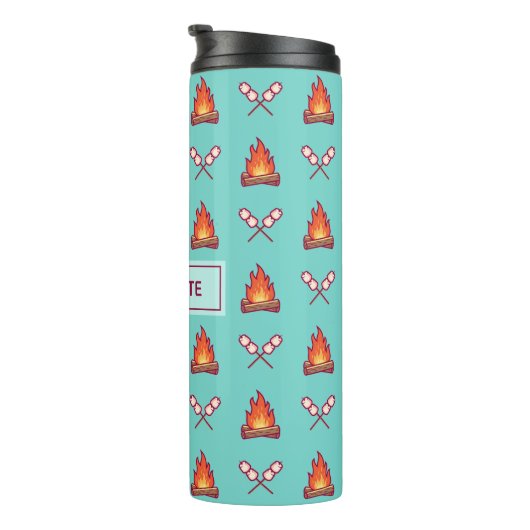 Campfire und Marshmallow Muster Thermosbecher (Nach rechts gedreht)