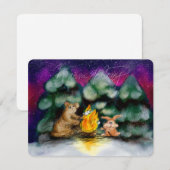 Campfire Winter Forest Animals Note Cards Mitteilungskarte (Vorne/Hinten)
