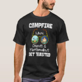 Campfire Wo Freunde Marshmallow Toasted Cam T-Shirt (Vorderseite)