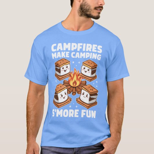 Campfires Make Camping Smore Fun Nature Camp Fire T-Shirt (Vorderseite)