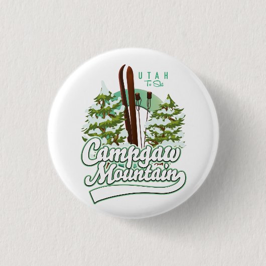 Campgaw Mountain Utah Ski Logo Button (Vorderseite)