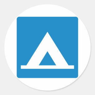 Campground Highway-Zeichen Runder Aufkleber