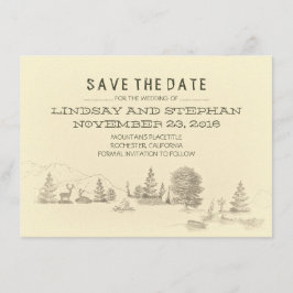 Campground Illustration Camping SAVE THE DATE Kart