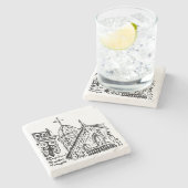 Campground Motif von Babbie - Martha's Vineyard Steinuntersetzer (Seitenansicht)