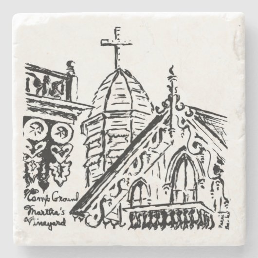 Campground Motif von Babbie - Martha's Vineyard Steinuntersetzer (Vorderseite)