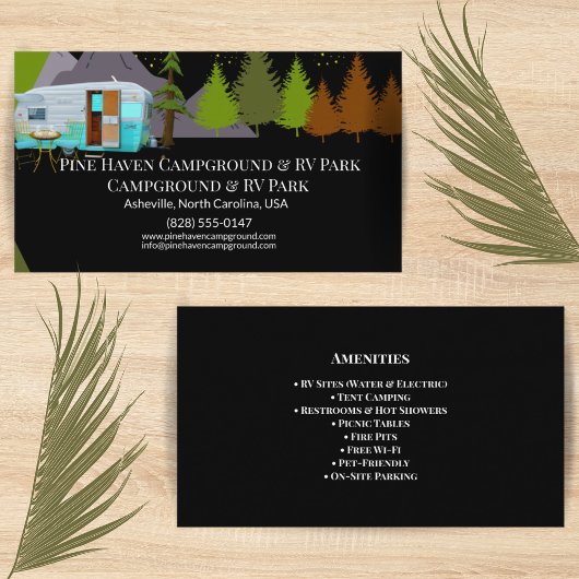 Campground & RV Park Rustic Outdoor Design Visitenkarte
