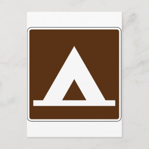 Campground Tent Street Sign Postkarte