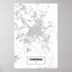 Campinas, Brasilien (Schwarzes auf Weiß) Poster