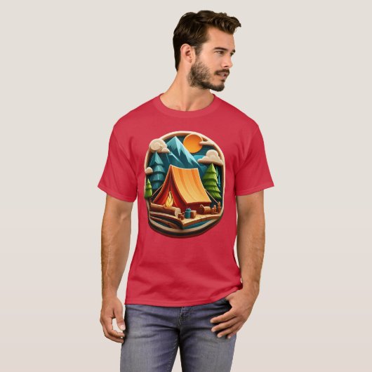 CAMPING 4 retro T-Shirt (Vorne ganz)