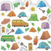 Camping-Abenteuer Aufkleber (Vorderseite)