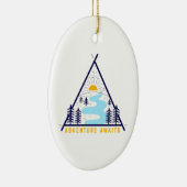 Camping-Abenteuer erwartet Sie Keramik Ornament (Rechts)