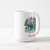 Camping-Abenteuer-Geschenktasse mit Namen Kaffeetasse (VorderseiteRechts)