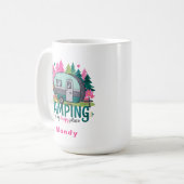 Camping-Abenteuer-Geschenktasse mit Namen Kaffeetasse (Vorderseite Links)