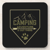 Camping-Abenteuer Getränkeuntersetzer (Vorderseite)