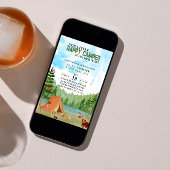 Camping-Abenteuer-Kinderdusche Einladung