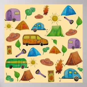 Camping-Abenteuer Poster