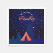 Camping-Abenteuer unter blauem Nachthimmel Serviette (Vorderseite)