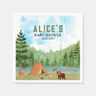 Camping-Abenteuer-Wald-Tier-Baby-Party Serviette