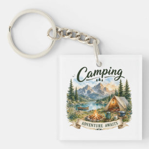 Camping-Abenteuer wartet auf Mountain Lake Wildern Schlüsselanhänger