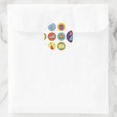 Camping Abzeichen Runder Aufkleber (Tasche)