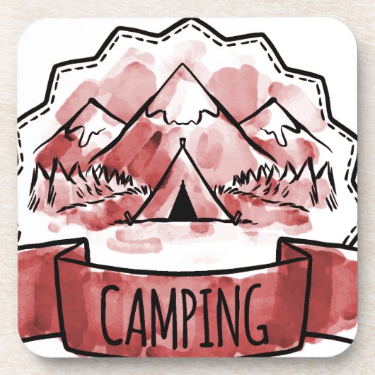 Camping-Abzeichen Untersetzer (Vorderseite)