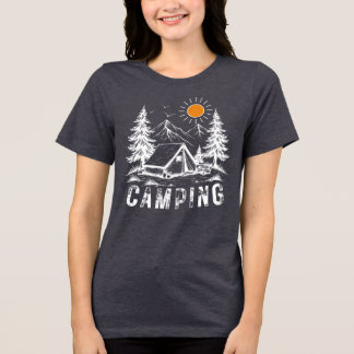 Camping Adventure | Berge, Zelt und Natur Tri-Blend Shirt