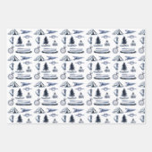 Camping Adventure Blue HandGezeichnet Wrapping Pap Geschenkpapier Set (Vorderseite 2)