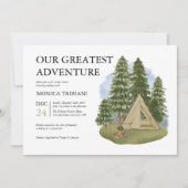 Camping Adventure erwartet neutrales Baby der Gesc Einladung (Vorderseite)