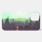 Camping Adventure Forest Mountain Illustration Case-Mate iPhone Hülle (Rückseite (Horizontal))