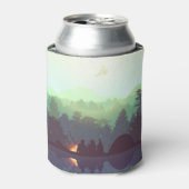 Camping Adventure Forest Mountain Illustration Dosenkühler (Kanne Vorderseite)