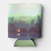 Camping Adventure Forest Mountain Illustration Dosenkühler (Vorderseite)