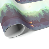 Camping Adventure Forest Mountain Illustration Geschenkpapier (Rolleneckpunkt)