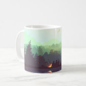 Camping Adventure Forest Mountain Illustration Kaffeetasse (Vorderseite Links)