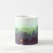 Camping Adventure Forest Mountain Illustration Kaffeetasse (Mittel)