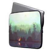 Camping Adventure Forest Mountain Illustration Laptopschutzhülle (Vorderseite Links)