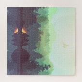 Camping Adventure Forest Mountain Illustration Puzzle (Horizontal)