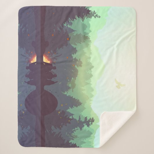 Camping Adventure Forest Mountain Illustration Sherpadecke (Vorderseite)