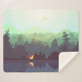 Camping Adventure Forest Mountain Illustration Sherpadecke (Vorderseite (Horizontal))