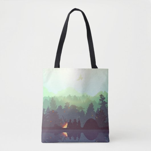 Camping Adventure Forest Mountain Illustration Tasche (Vorderseite)