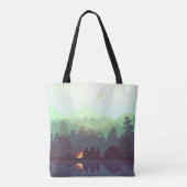 Camping Adventure Forest Mountain Illustration Tasche (Rückseite)