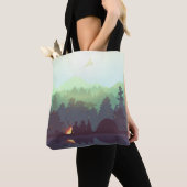 Camping Adventure Forest Mountain Illustration Tasche (Von Nahem)