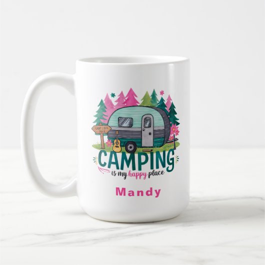 Camping Adventure Gift Mug with Name Kaffeetasse (Links)
