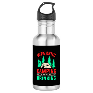 Camping am Wochenende mit einer Chance zu trinken- Edelstahlflasche