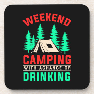 Camping am Wochenende mit einer Chance zu trinken- Getränkeuntersetzer